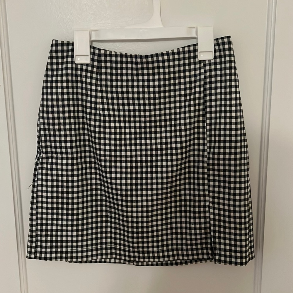 Wild Fable Black and White Checkered Mini Skirt